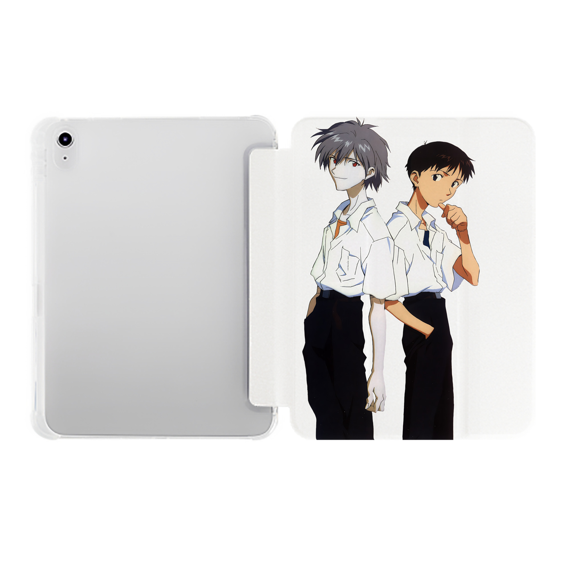 （画像用） EVA 新世紀エヴァンゲリオン IPad ケース ペン収納付き 三つ折りスタンド PUレザー×シリコン 対応機種9.5/10.5/10.9インチ